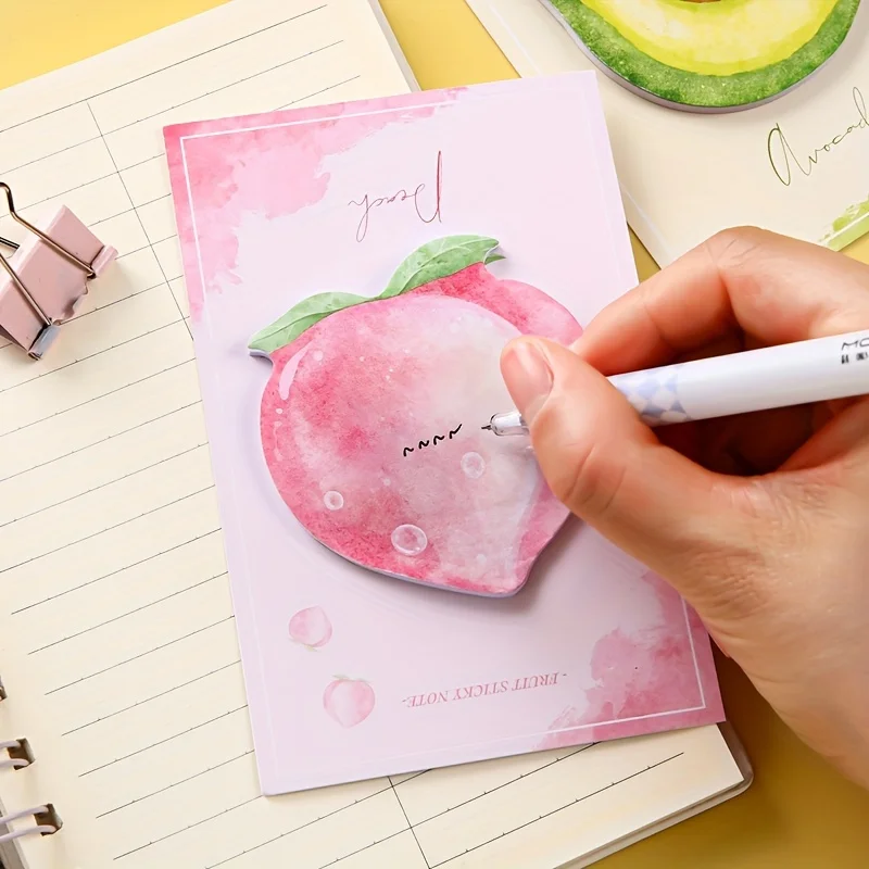 30 قطعة/المجموعة/مجموعة ملاحظات لاصقة للفاكهة الاحتفالية - تصميم مبتكر للخوخ والكيوي - مثالي للمكتب أو المنزل أو الهدايا - ماركة MOYL