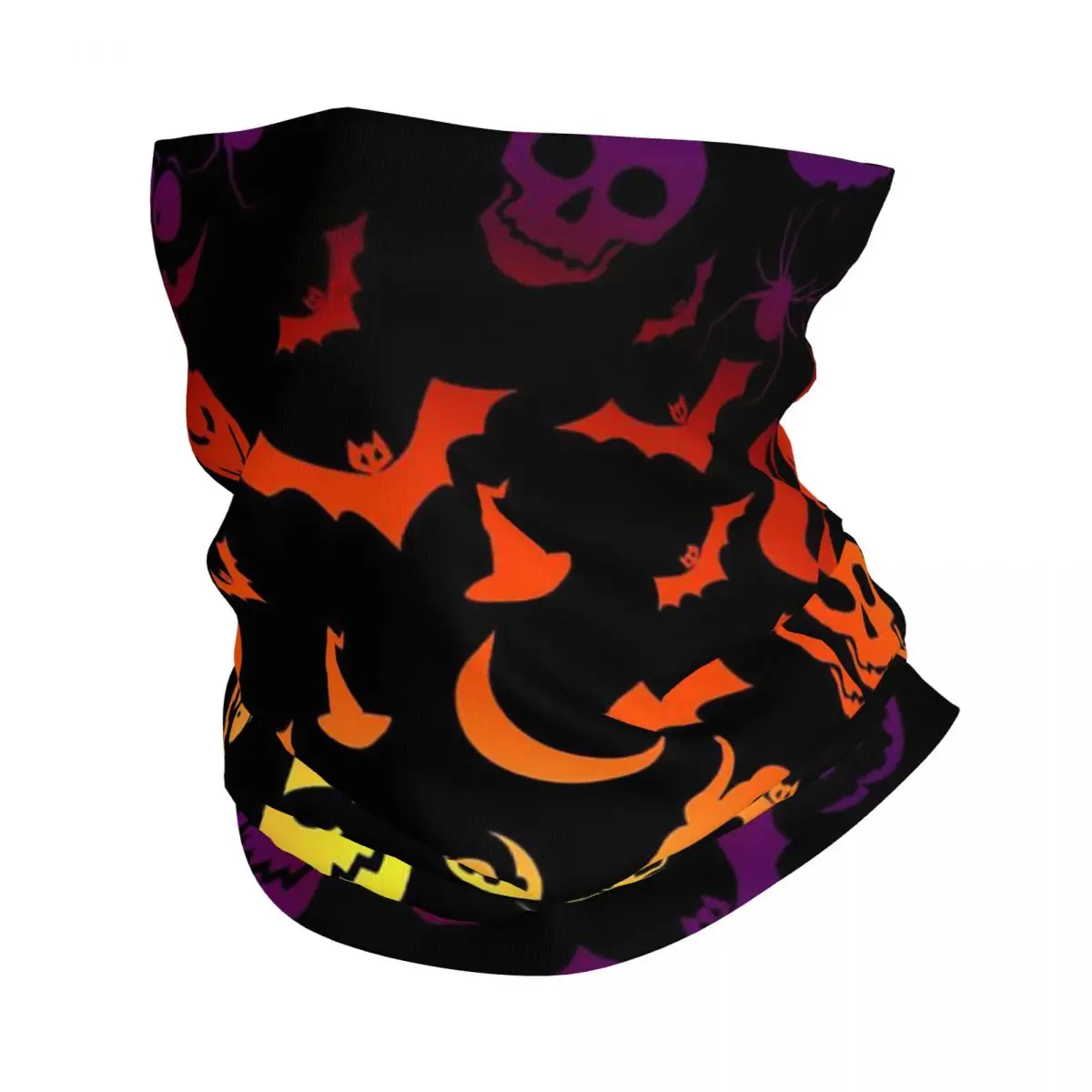 Ghost Pumpkin Halloween Bandana Neck Cover Printed Mask Scarf Warm Cycling Scarf Hiking Fishing Unisex Adult Breathable