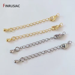 DIY Jewelry Making Supplies 18K Gold Plated Brass Lobster Clasps 56mm Tail Extender Connector Chains Jewelry Accessories