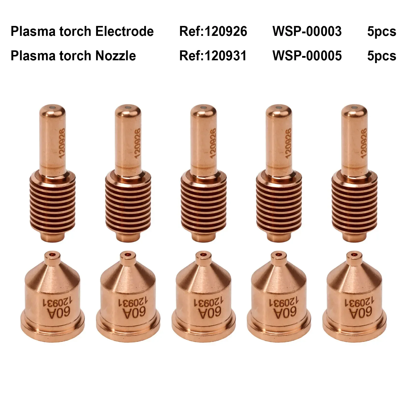Imagem -02 - Criar Cortador de Plasma Profissional Matrizes de Corte 120926 Bicos 120931 Eletrodos Conjunto de 10 1250