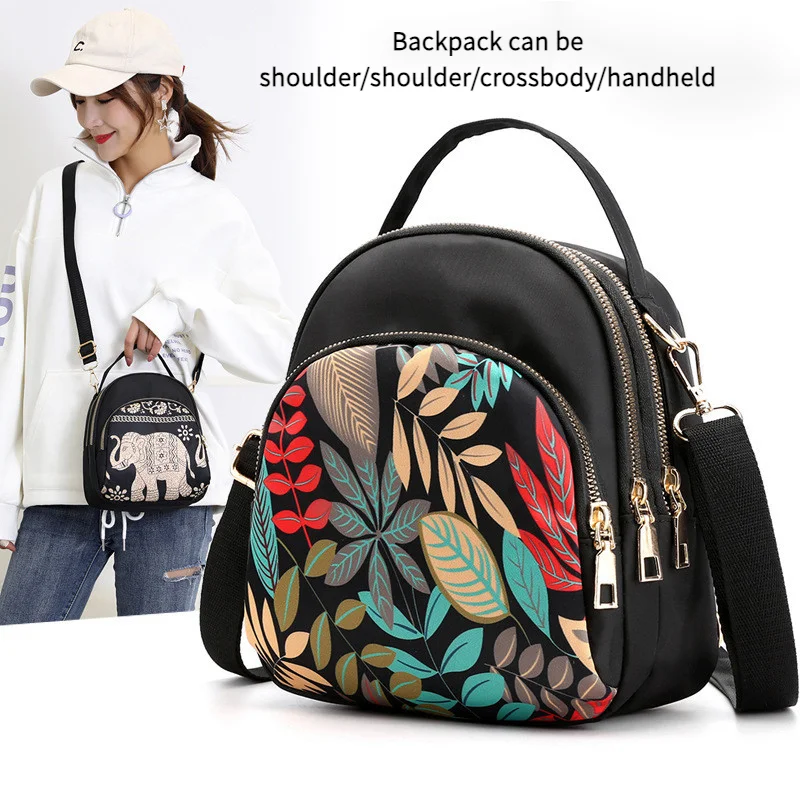 Three-purpose Ladies Shoulder Multi-Purpose Mini Small Backpack Oxford Cloth Messenger Bag