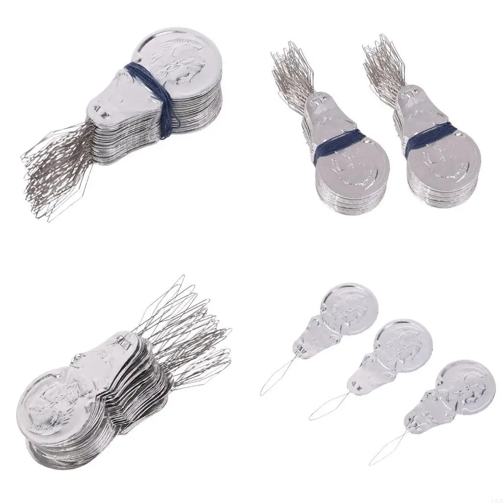 L43A 100pcs Bow Wire Loop DIY Needle Threader Insertion Hand Sewing Machine Tool Craft