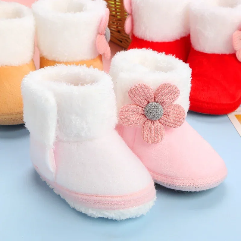 New Fashion Comfortable Shoes Newborn Baby Girls Boys Soft Booties Solid Pompom Snow Boots Infant Toddler Newborn Warming Shoes view 5