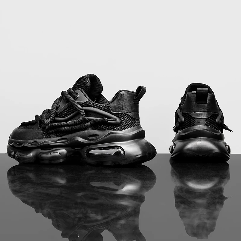 

Модная мужская обувь, нескользящая обувь на платформе, уличные мужские кроссовки со шнуровкой и сеткой, высококачественные дышащие мужские кроссовки, новинка 2025 г.