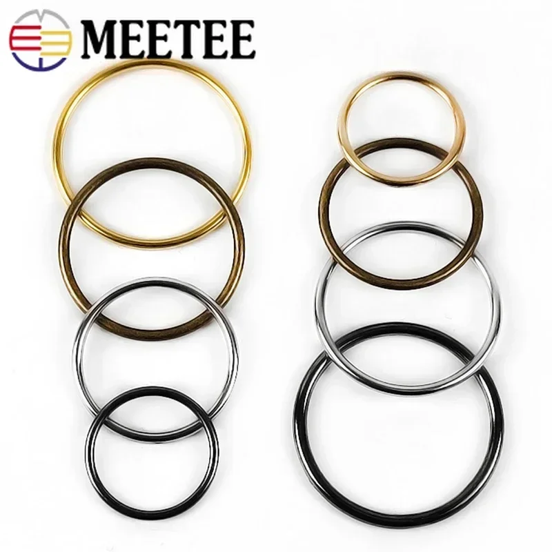 10Pcs 20-50mm O Ring Metal Round Circle Buckle Clothing Shoes Hook Bag Strap Rings Clasp Handbag Decoration Buckles Accessories