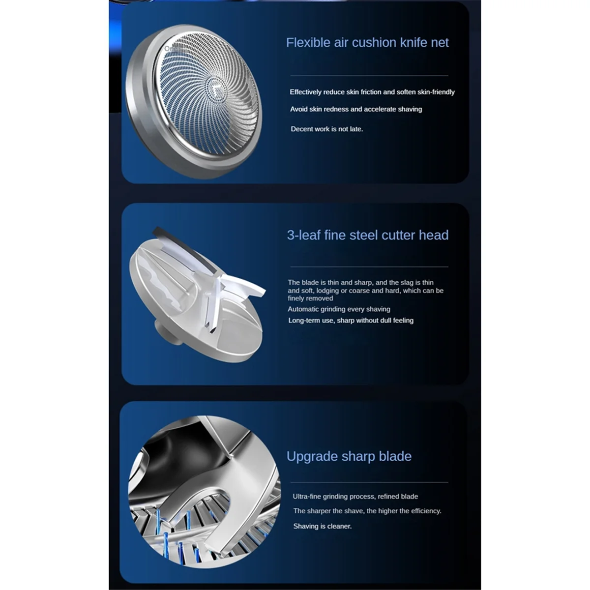 Afeitadora eléctrica portátil para hombres, Mini afeitadora de bolsillo para Barba, pantalla LCD, afeitadora recargable para viaje y hogar, C