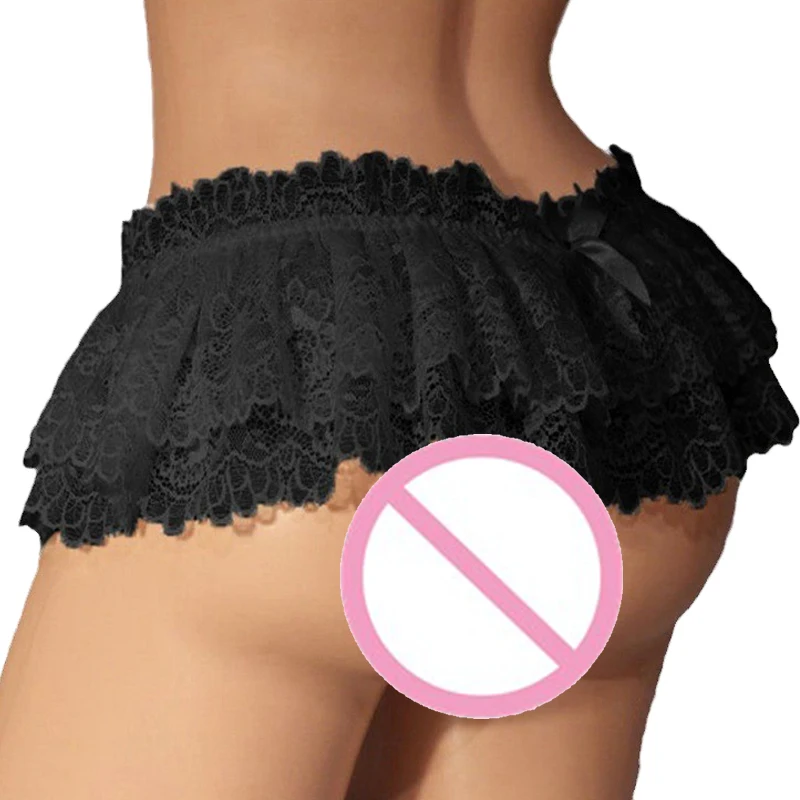 Women Sexy Cosplay Vintage Pleated Skirt Ultra Short Skirt Cute Nightwear Lace Thongs Panties Lingerie Briefs Mini Skirt