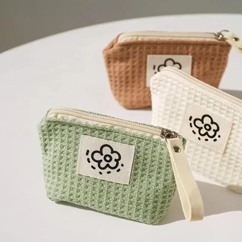 Women's Wallet Small Coin Purse Canvas Mini Portable Pouch Lipstick Earphones Keys Cards Storage Bag Cute Wallet for Ladies