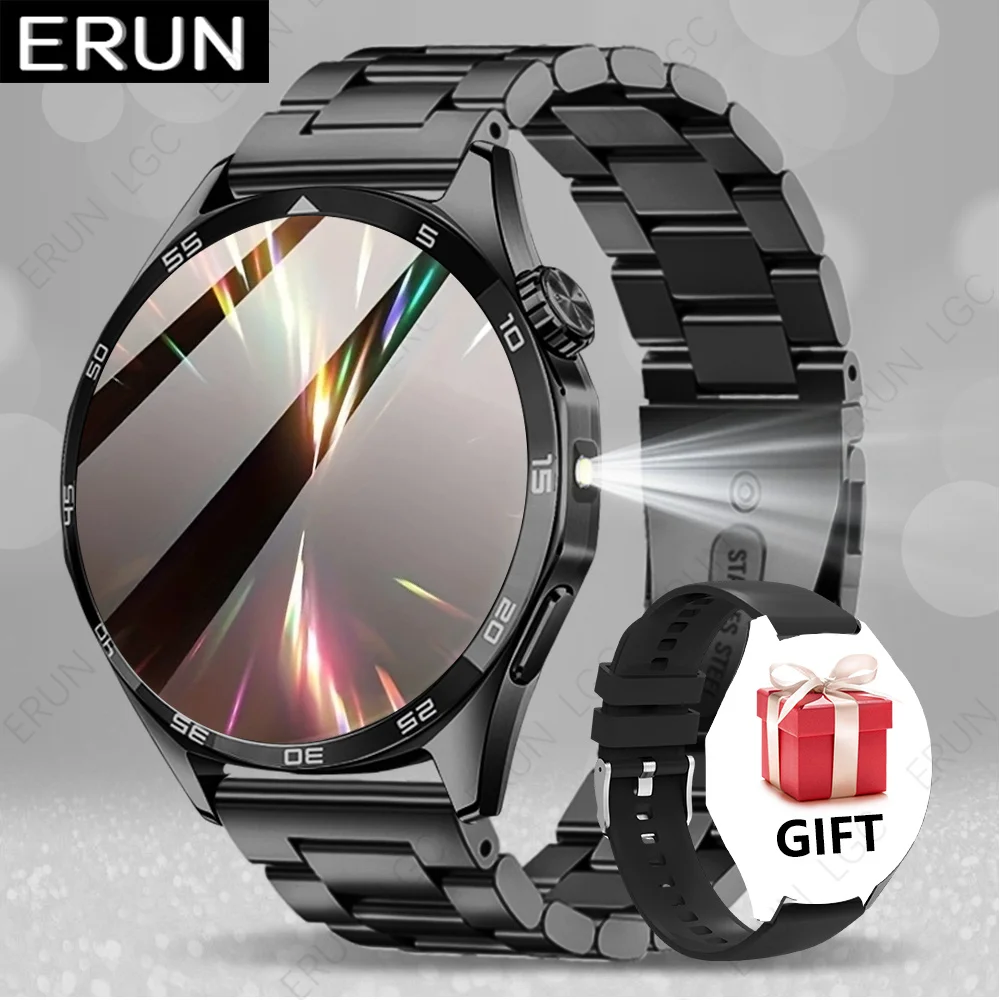 Image of ERUN Herren-Smartwatch Kompatibel mit iPhone und Android, Kabelloser Fitness-Tracker mit Drahtloser Anruf-/SMS-Benachrichtigung, HD TFT-Display