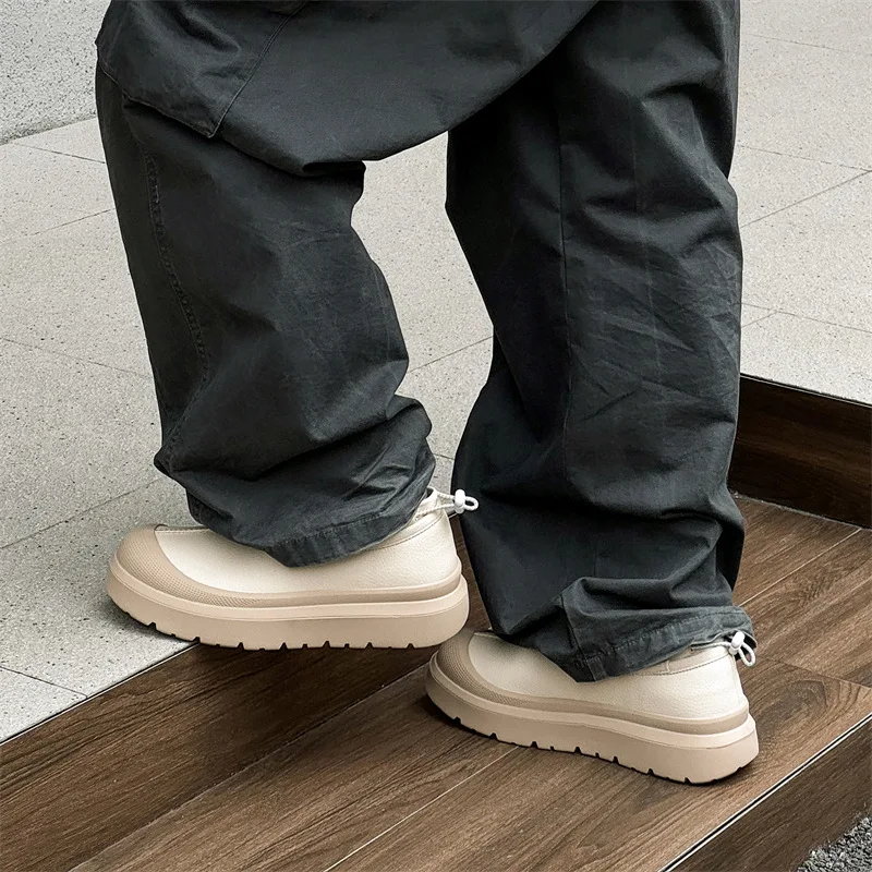 2024 Winter Same Matte Fur Integrated Velvet Thick-soled Men's and Women's Couple Contrasting Cotton Snow Boots