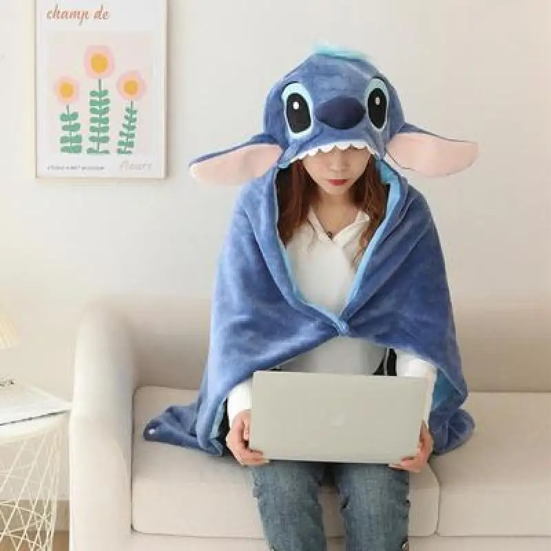 Cartoon Hooded Cloak Kawaii Office Blanket Car Hooded Shawl Nap Blanket Air Conditioning Blanket Cute Soft Warm Cloak Gift