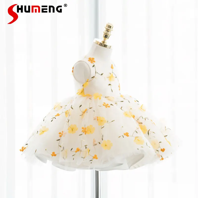 

Платье для девочек в лесном стиле с цветочным узором, нарядное, для повседневной носки, пышное, без рукавов, в стиле Лолита, для дня рождения