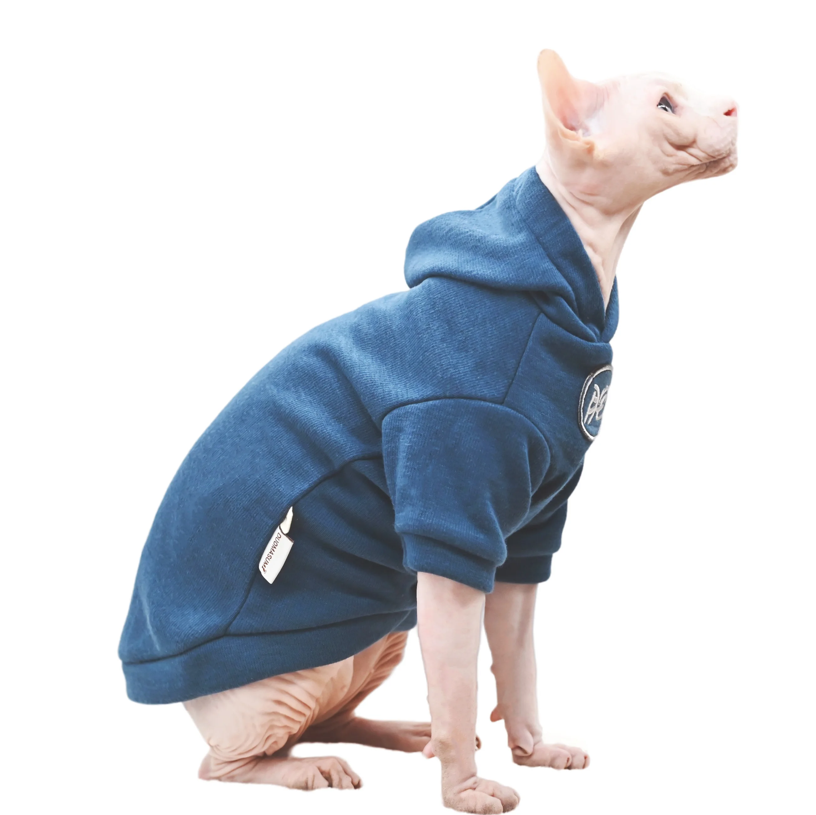 Sphynx Mèo Quần Áo Thú Cưng Quần Áo Mùa Đông Mềm Mại Và Ấm Áp Trùm Đầu Gió Thể Thao Cotton Không Lông Mèo Quần Áo Devon Mèo Quần Áo