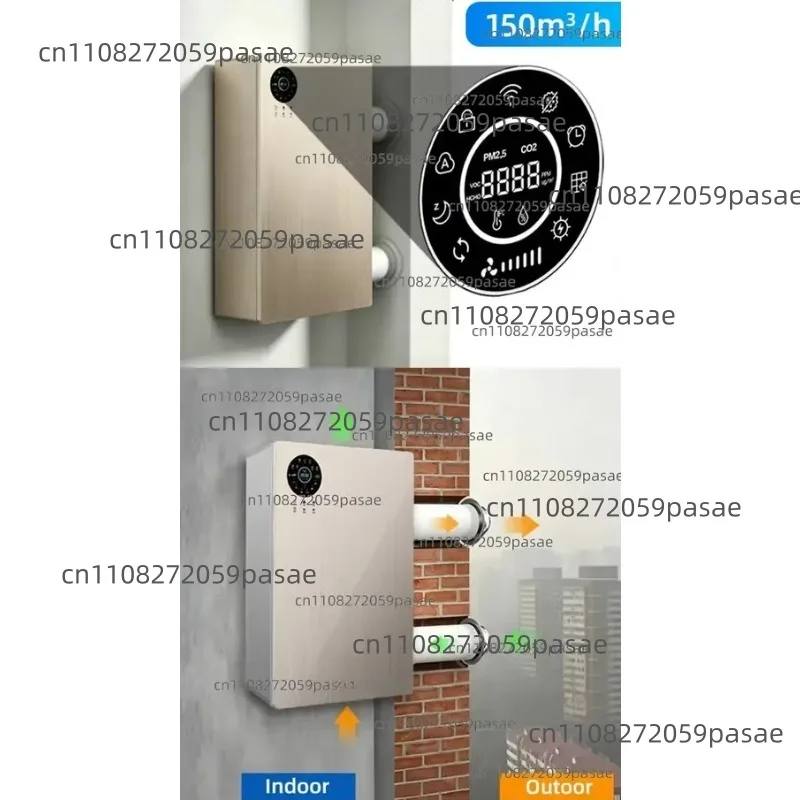 150 M³/h Bidirectional Ventilation System Residential Heat Recovery Ventilator with 5-speed Controller