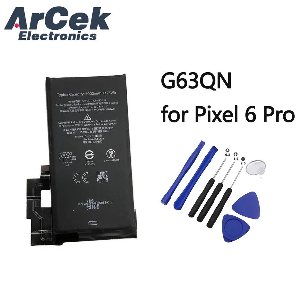Batería de Repuesto NUEVA Recargable G63QN para Google Pixel 6 Pro GMSB3, Google Pixel 6 GLU7G, Google Pixel 6A