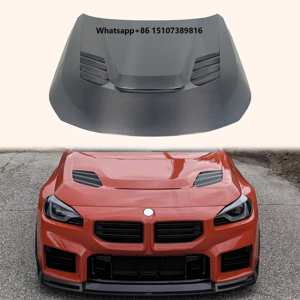 For M2 G87 22-26 Carbon Fiber WCD Style Front Bumper Vented Hood Bonnet