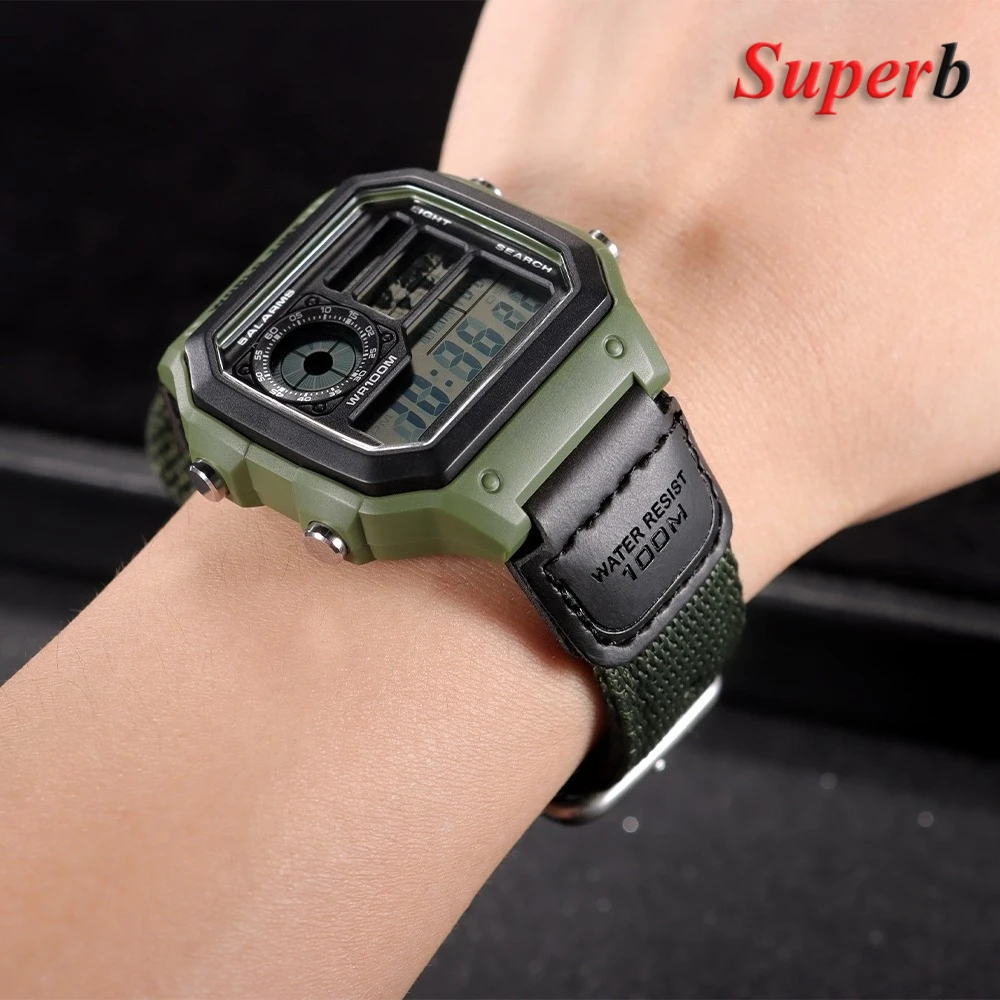 Correa de nailon de 18mm para reloj Casio AE1200/1300 W800H SGW400 F91W F84 F105/108/A158/168, pulsera deportiva de lona para hombre