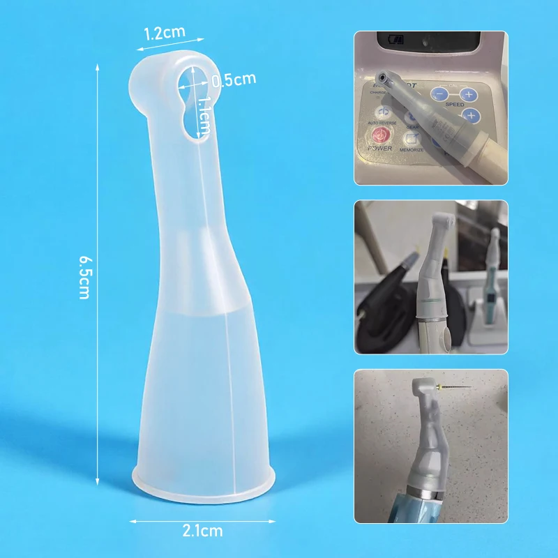3Pcs Dental Handpiece Insulation Sleeve Transparent Soft Protective Cover Shell for Low-Speed Electric Motor Head