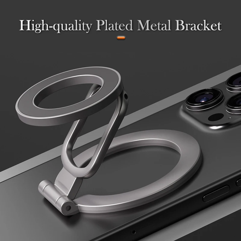 

Роскошный двусторонний держатель для телефона MagSafe для iPhone 14, 15, 16, складной на 360° ° Вращающаяся подставка с сильным магнитом и поддержкой ручки для пальцев