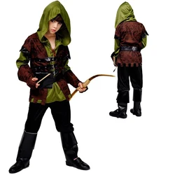 Halloween Kids Archer Costume Boys Hunter Costume Robin Hood Cosplay For Purim Carnival Party Outfits