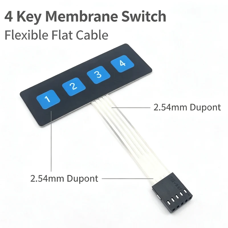 1X4 Matrix-Tastatur für Arduino Array-Modul 16-Tasten-Membranschalter Erweiterungs-Tastenfeld 1*4 Steuerung Mikroprozessor AVR – Detail 2