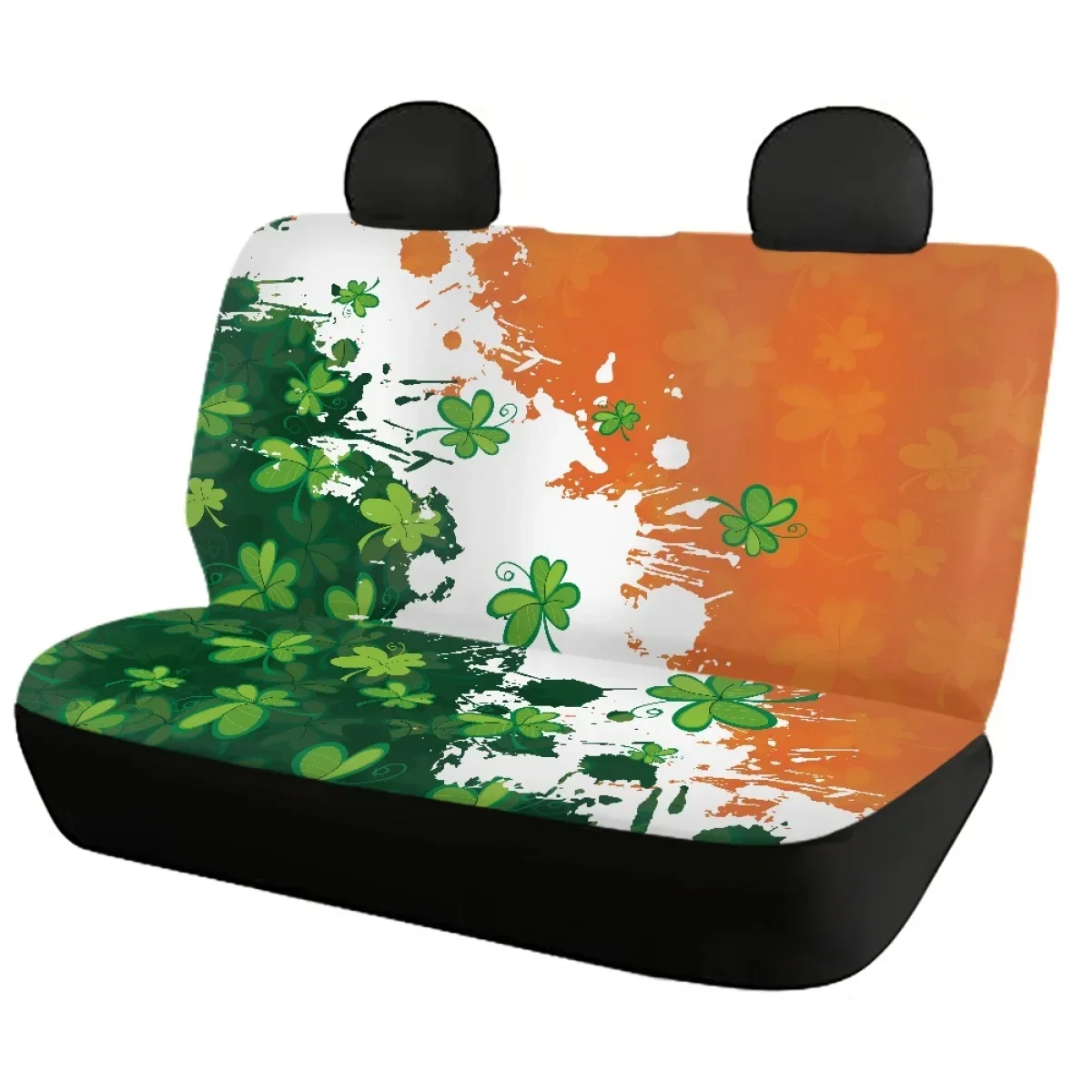 St. Patrick's Day Leaves Design Front/Back Car Seat Covers St. Patrick's Day Gifts General Anti-Slip Autos Protector Seat Cover