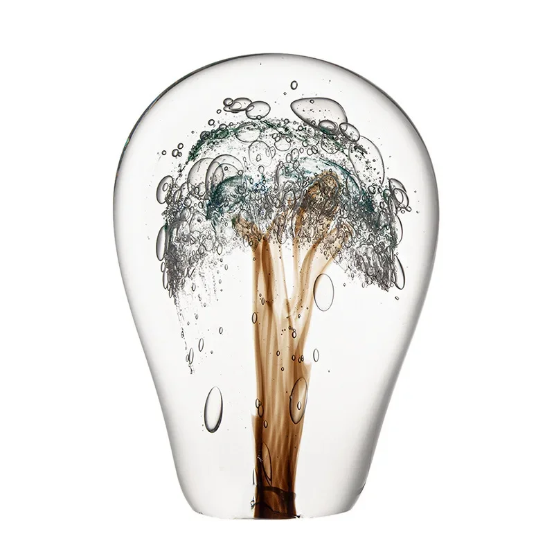 newEvergreen tree auspicious meaning ornament crystal K9 material glass decoration to give gifts to elders, modern simplicity