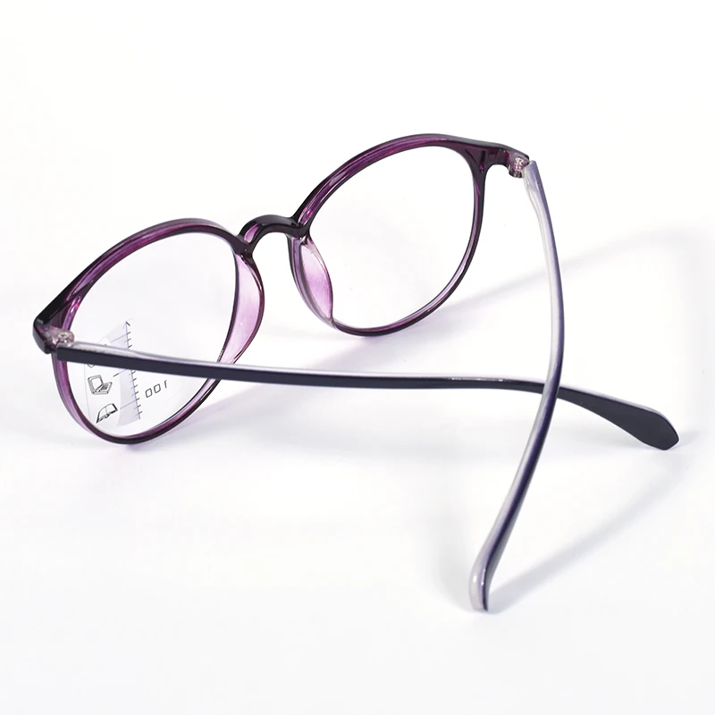 Lila Farbe Progressive Multifokale Lesebrille Damen Ultraleichter runder Rahmen Tragen Sie leicht für Frauen TR90 +125 + 175 + 225 – Detail 8