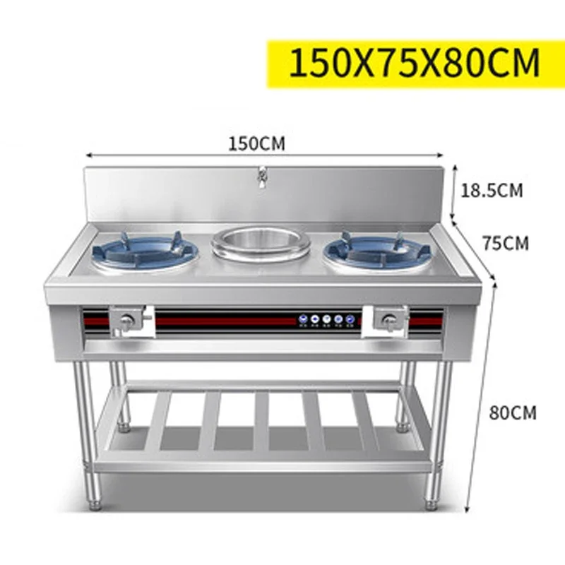 Heavy High Pressure Double Burner Commercial Large Kitchen Cooking Stove