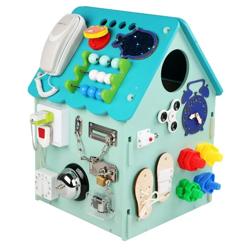 Montessori Toys Busyboard busy House Baby Early Educational 0 12 Months Kids Learn Life Skills Training 1-2 Years Wooden Toy