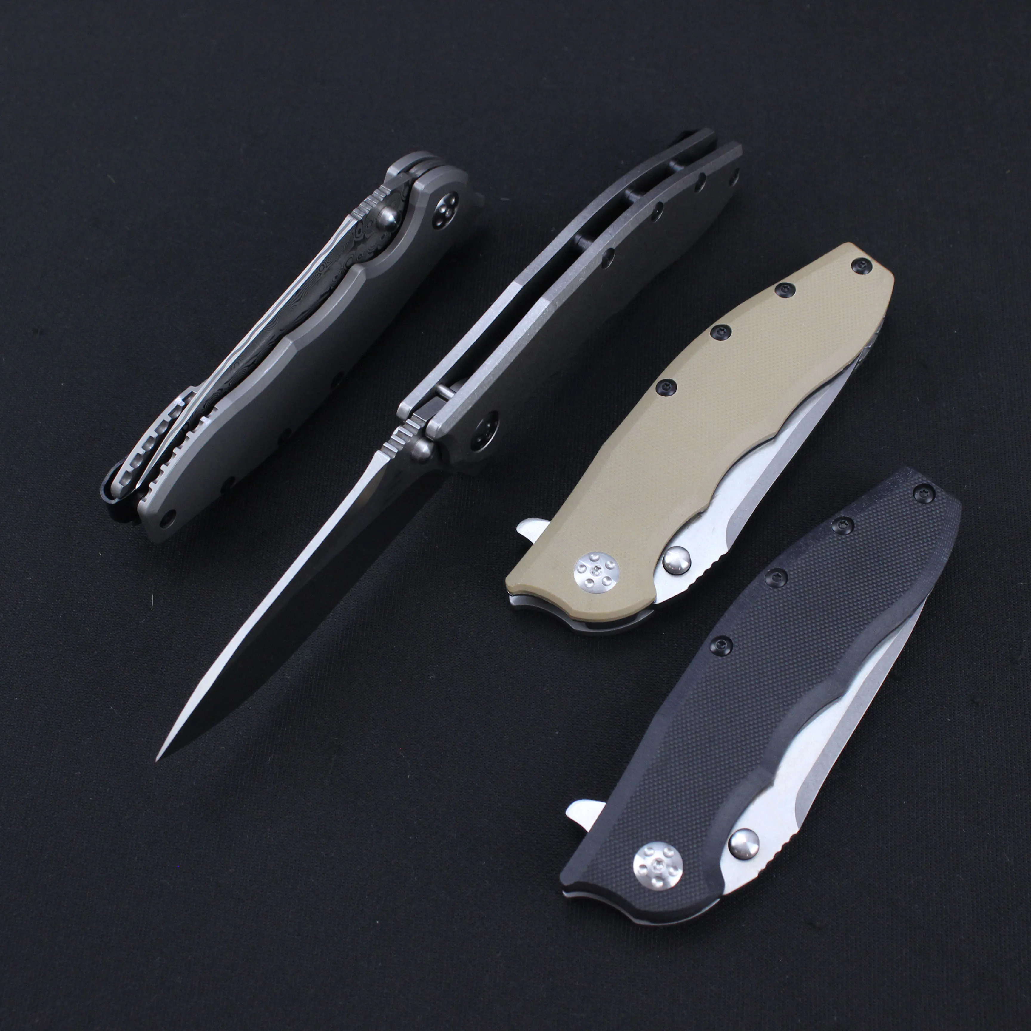 0562 Knife Damascus/CPM20V Blade High hardness Titanium alloy /G10 Handle Bearing Portable Camping Hunting Folding Pocket Knife