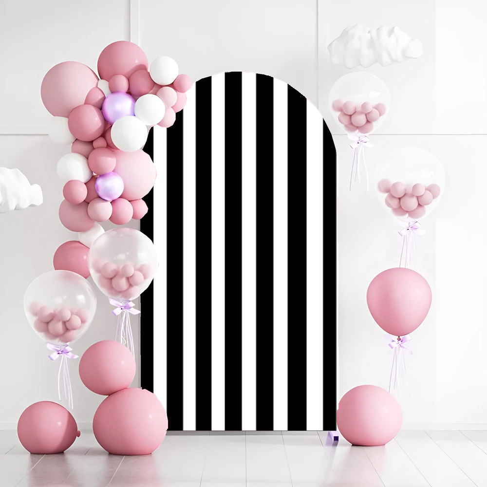 MOCSICKA 줄무늬 아치 배경 스탠드 커버, 유령 할로윈 파티 장식, 어린이 베이비 샤워 파티 장식, 아치 커버