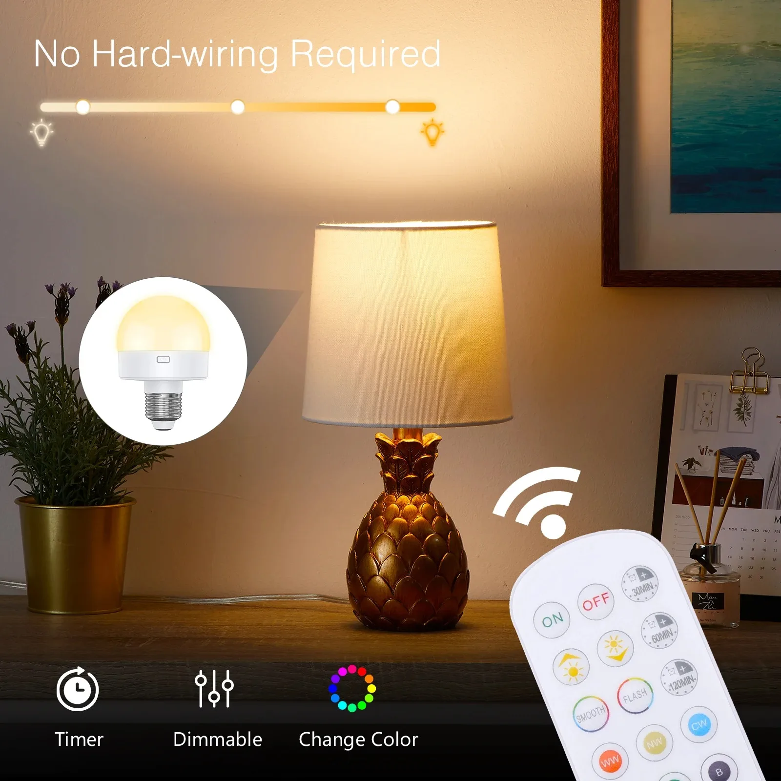 LED Night Light Rechargeable Light Bulbs 5V USB E27/E26 LED Lamp RGB Led Bulb Night Lights Remote Control Lighting Home Decor