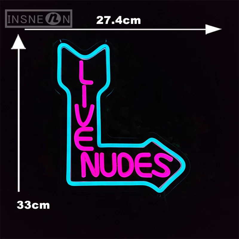 Live Nudes Neon Sign USB Powered Wall Room Decoration LED Light for Men's Beer Bar  Easy to Install Wall Art Decor Bedroom Decor