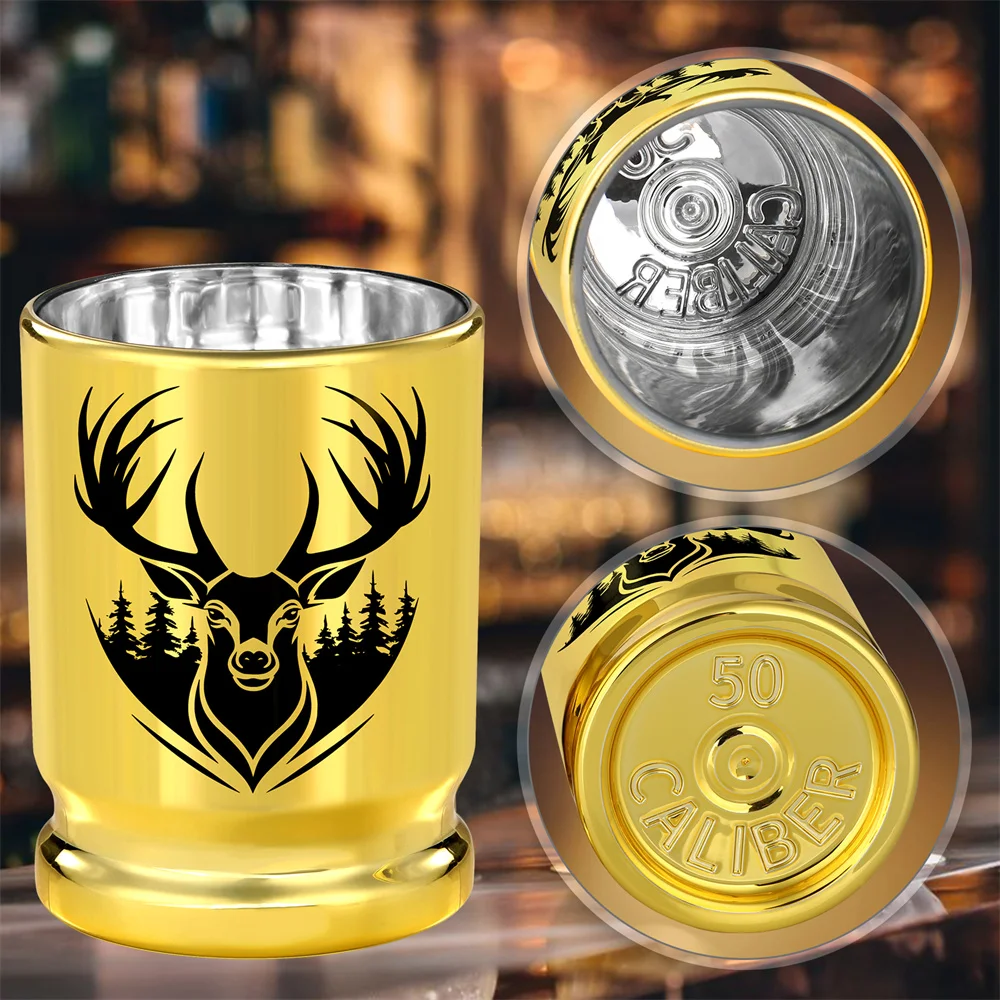 Elk Decoration Golden Plastic Wine Cup Travel Drink Wine Glass Nightclub Bar Party Drinking Shot Glass Gift Set