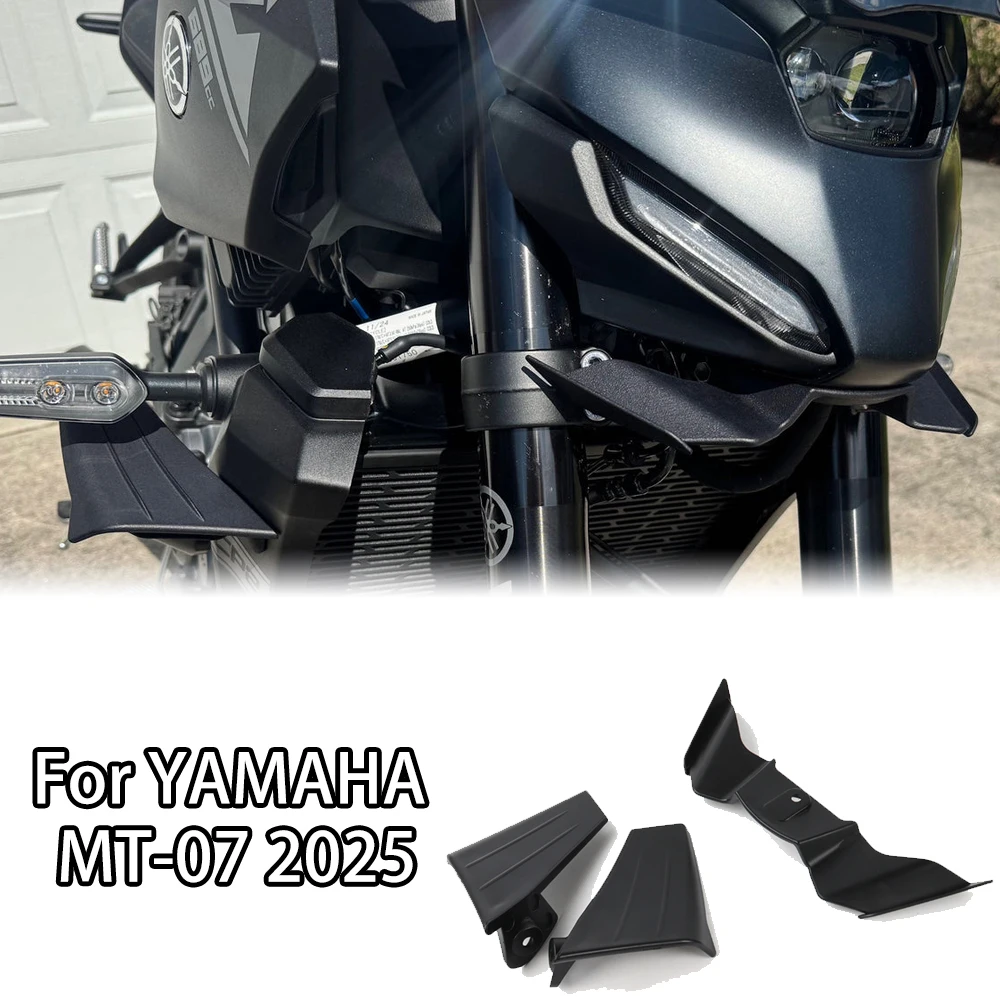 

Прижимное крыло, голые передние спойлеры и боковые спойлеры с крыльями для мотоцикла YAMAHA MT-07 2025, прочные аэродинамические спойлеры