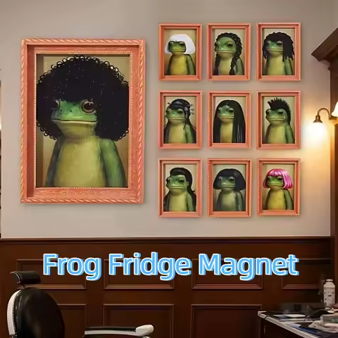 Retro Frog Fridge Magnet Funny Decorative Refrigerator Magnet Artistic Style Unique Photo Frame Fridge Magnet Dorm Decor