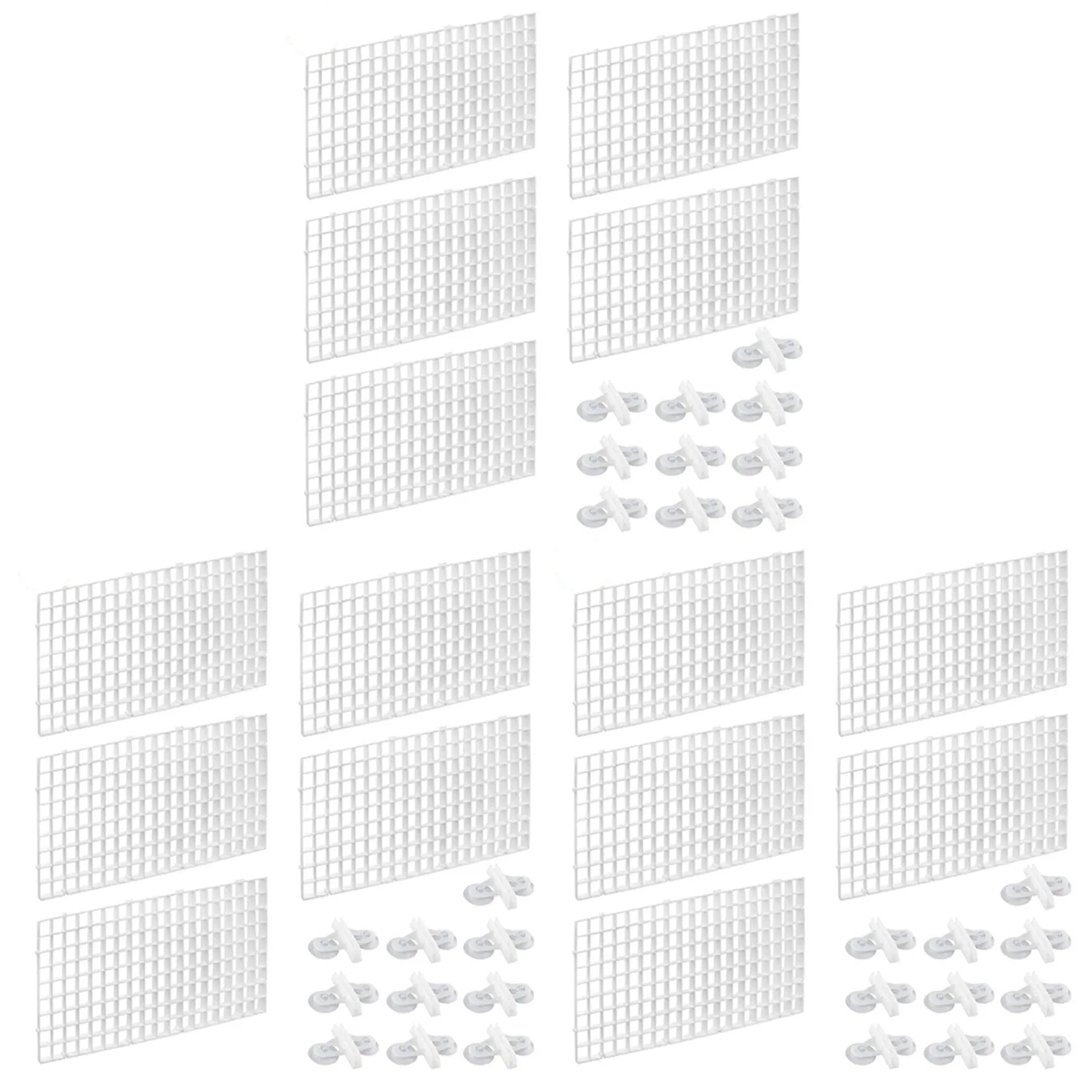 ABKW-30PCS Aquarium Divider Fish Tank Divider Filter Grids Separation Grid Tray Isolation Board Grid With 60 PCS Sucker Clips