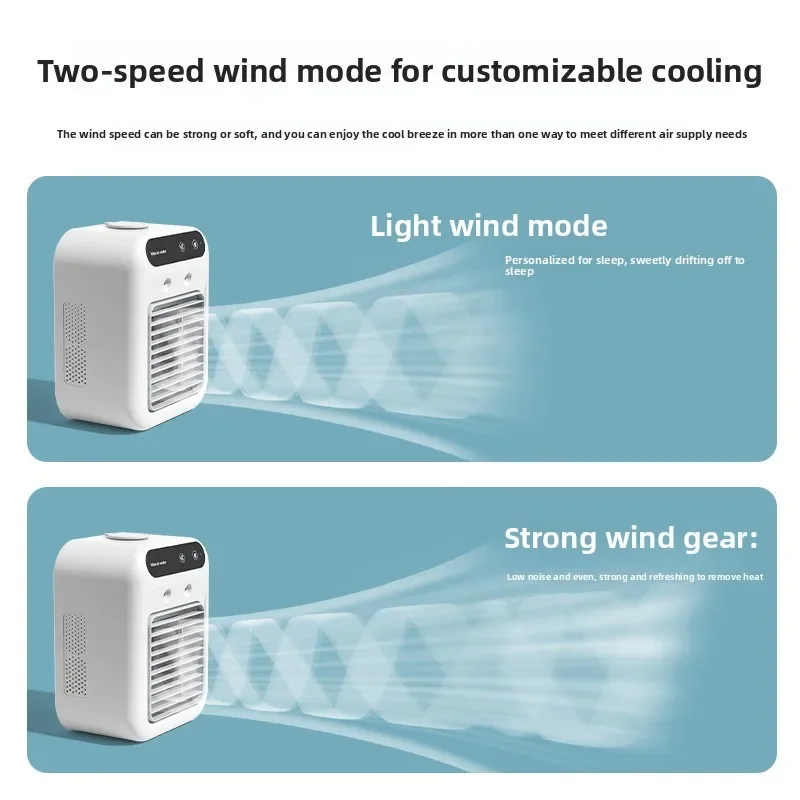 Excellent Household Mini Air Conditioning Fan Cooler Household Office Humidification Spray Desktop Small Fan Dual-purpose Electr