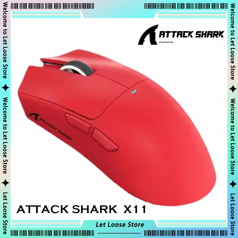 Attack Shark X11 Gaming Mouse PAW3311 Ultra-Light Wireless Bluetooth Triple Mode Mouse Magnetic Charging Dock Connectivity Mice