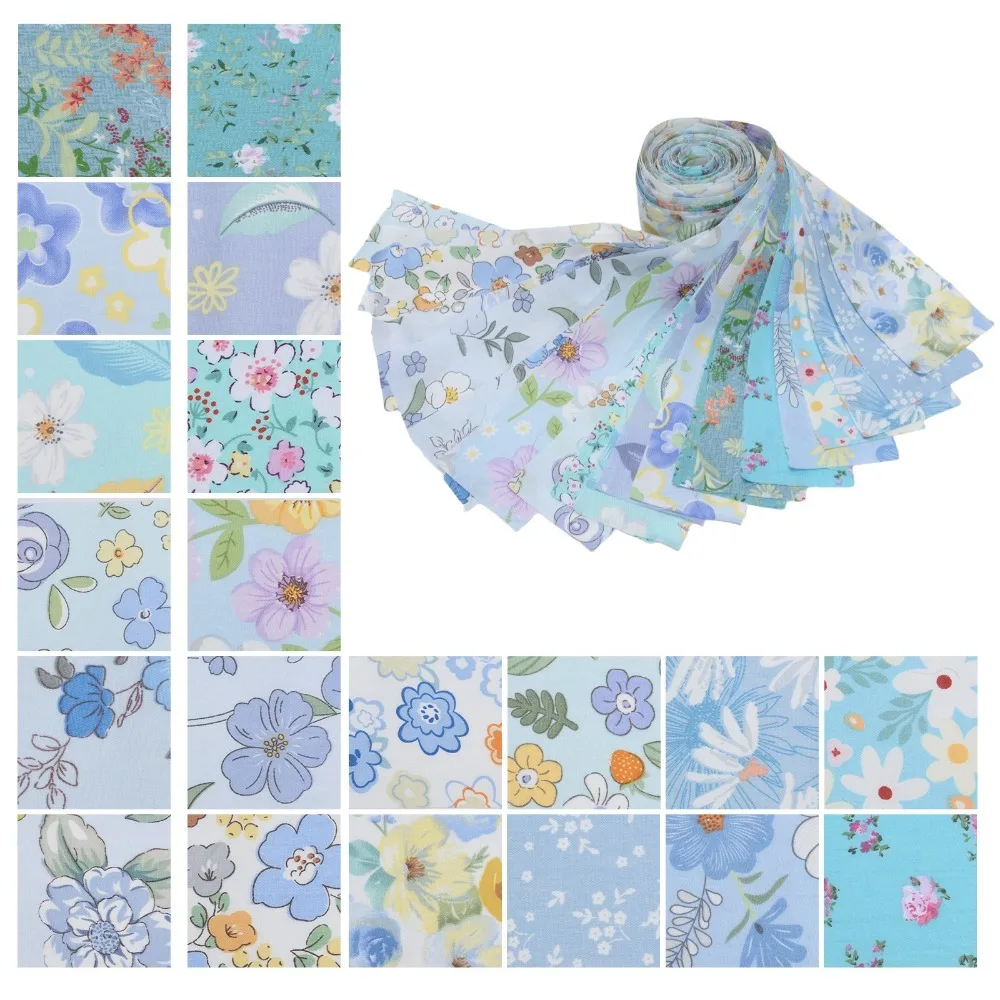 20pcs Assorted Floral Prints, 100% Cotton Quilting Fabric Quilting, Sewing, and DIY Projects -Summer Sunshine Garment Fabrics