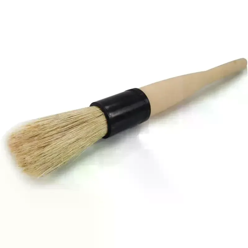 Boars Hair Detailing Brush Gentle Scratch Free Cleaning For Wheel, Grilles,Emblems,And Interior Surfaces,Versatile Multi