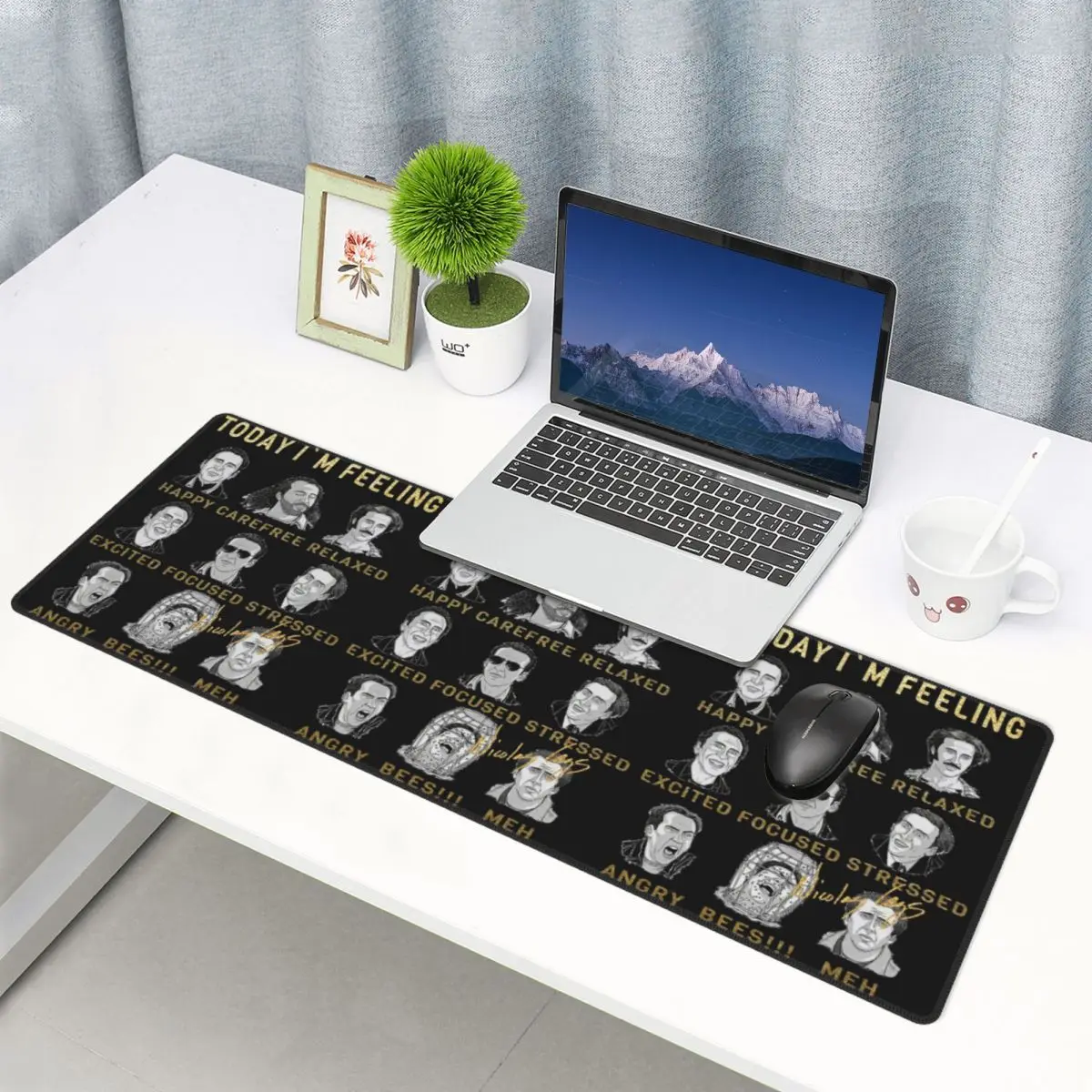 Large Mouse Pad Merry Christmas St Nicolas Cage Gamer PC Laptop Mats Keyboard Carpet Computer Gaming Office Accessories Desk Mat