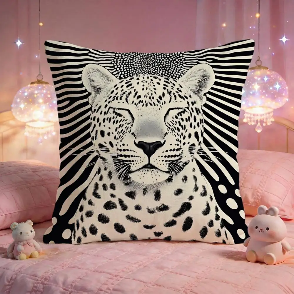 Clean Minimal animal Cushion Cover Premium Comfort Reversible Pillow Cove -Two in One Design for Any Room & Car Interior