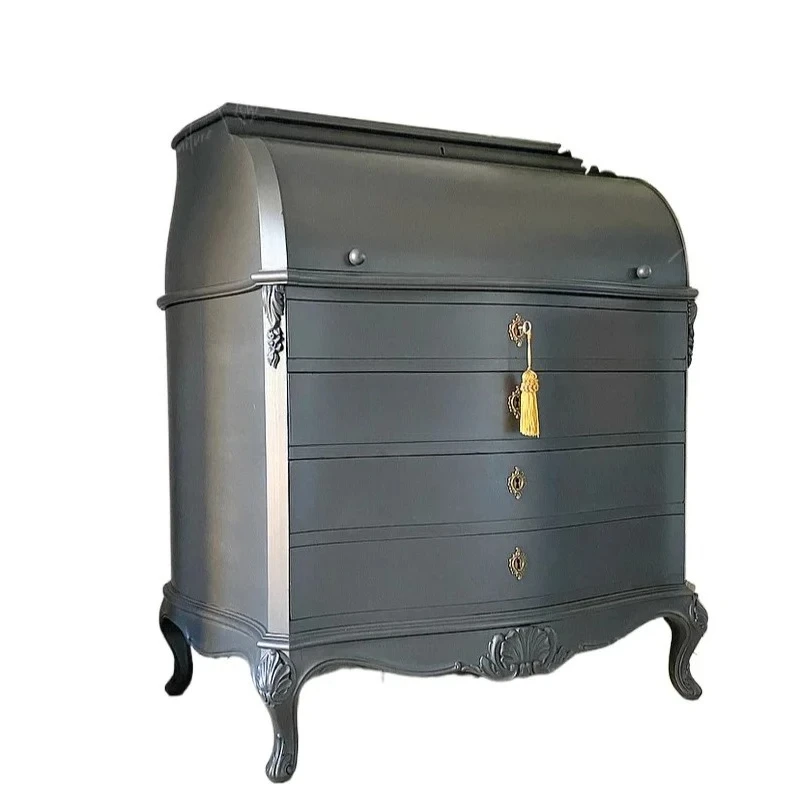 

CX Высококачественный шкаф для хранения в маленькой квартире из массива дерева, черный модный комод