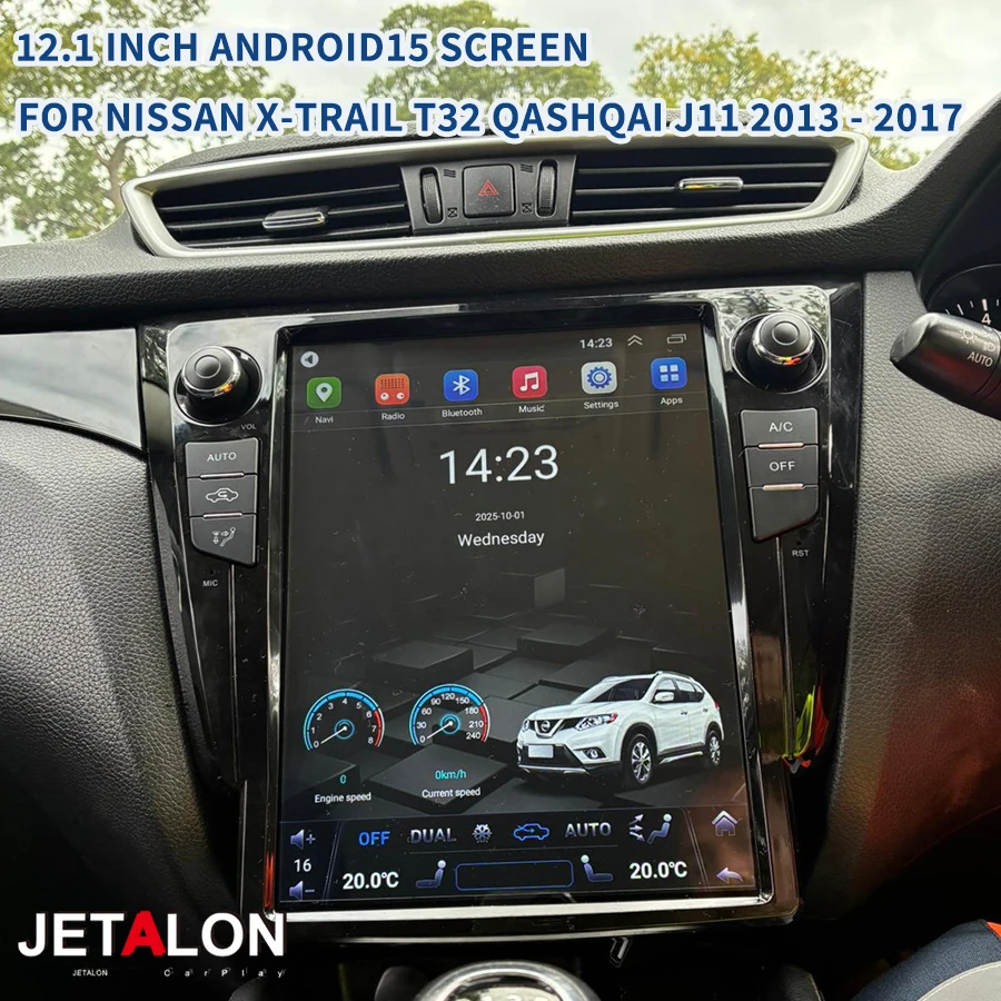 

12,1 "Android15 Carplay автомобильный радиоприемник для Nissan X-Trail T32 Qashqai J11 2013-2017 4G GPS Wi-Fi Navi мультимедийный видеоплеер стерео
