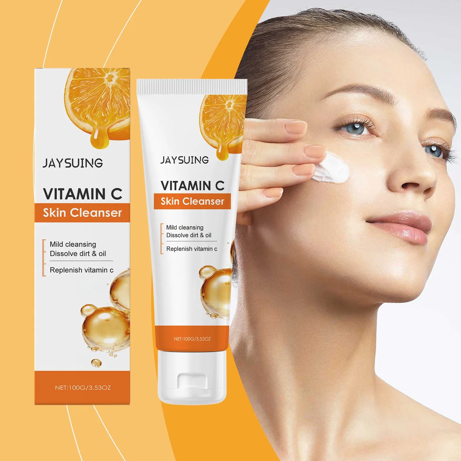 hot sale Jaysuing Vitamin C Facial Cleanser Gentle cleansing moisturizing Tender and Refreshing Skin care cleanser