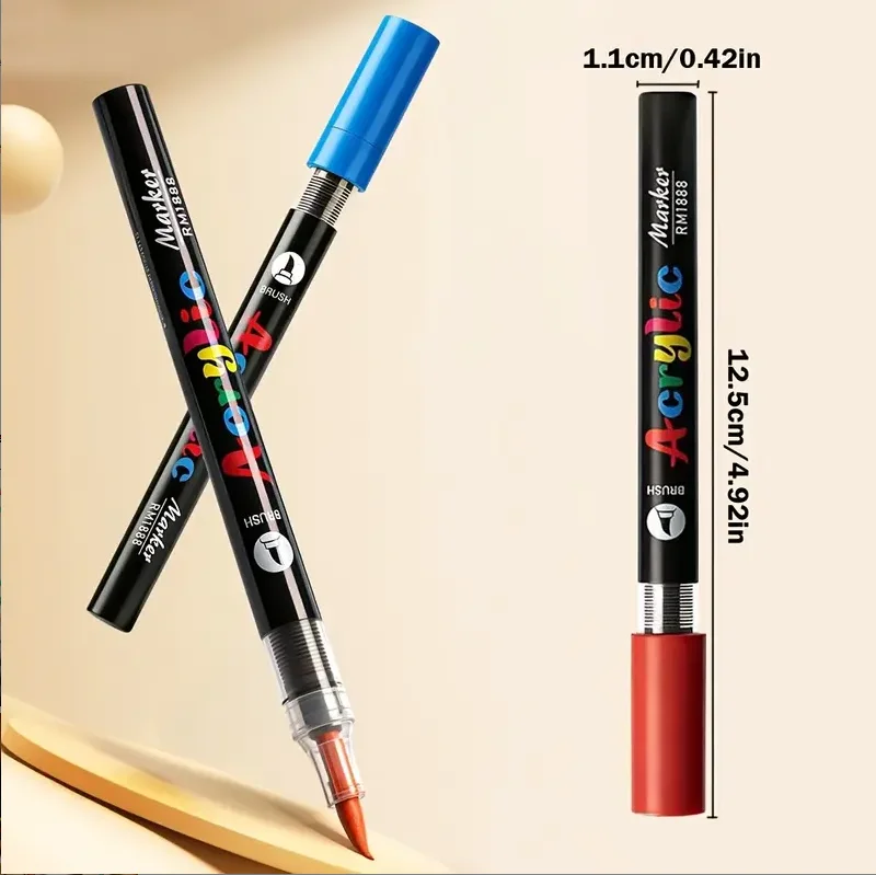 36/24/12 Color Direct Liquid Acrylic Marker Set, Large Capacity Ink Professional-Grade Painting Pens and Graffiti Pens, Suitable for Rock Painting, Glass, Plastic, Fabric, Stone, Pumpkin Decoration, Wood, and Ceramics - Professional Art Use