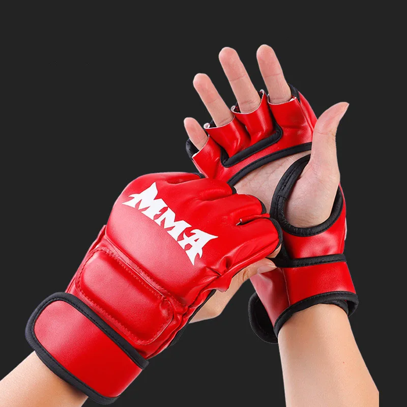 

Boxing Gloves Half Finger Adult Sanda Training Fighting Muay Thai Fighting Punching Bags Men's Women's Boxing Gloves 2025