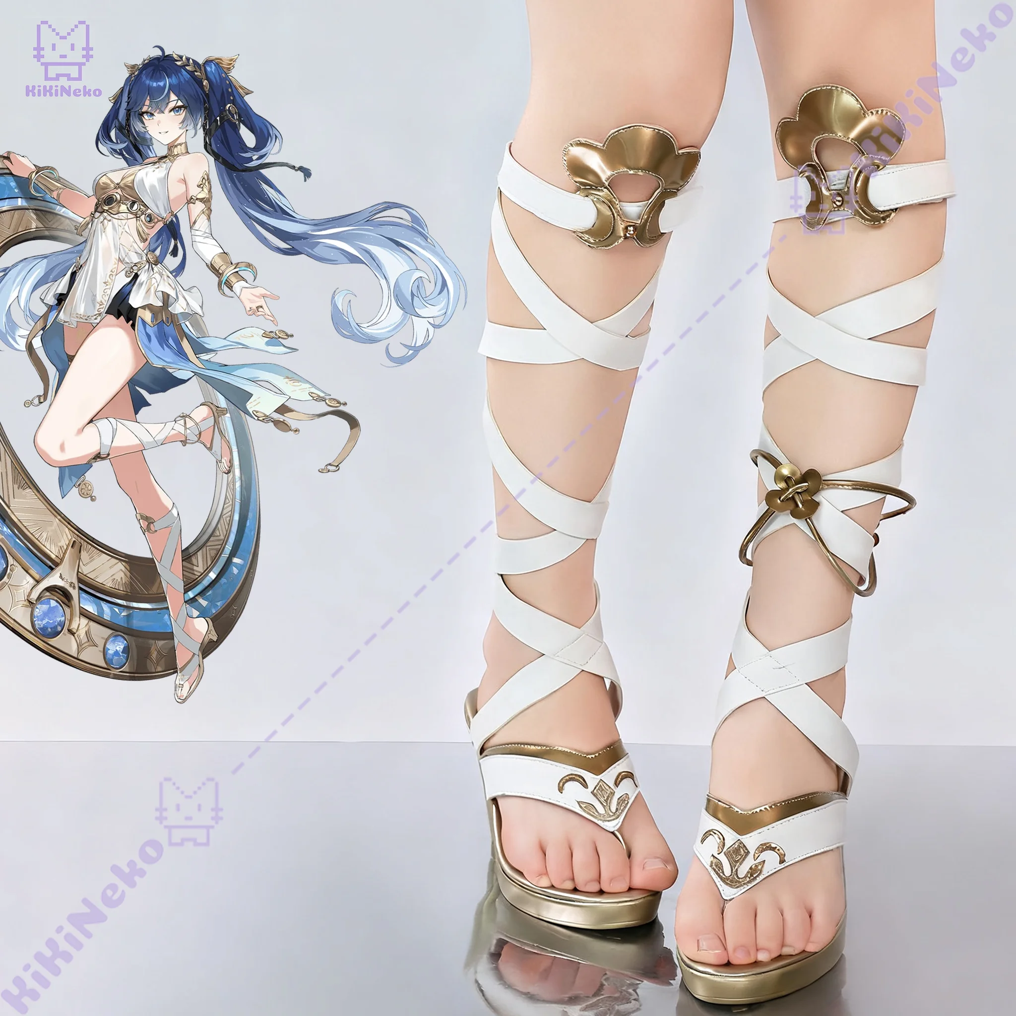 Wuthering Waves Iuno コスプレブーツ - 月の巫女 ムーンテーマシューズ コミコン ハロウィンパーティー 大人 女性 男性用